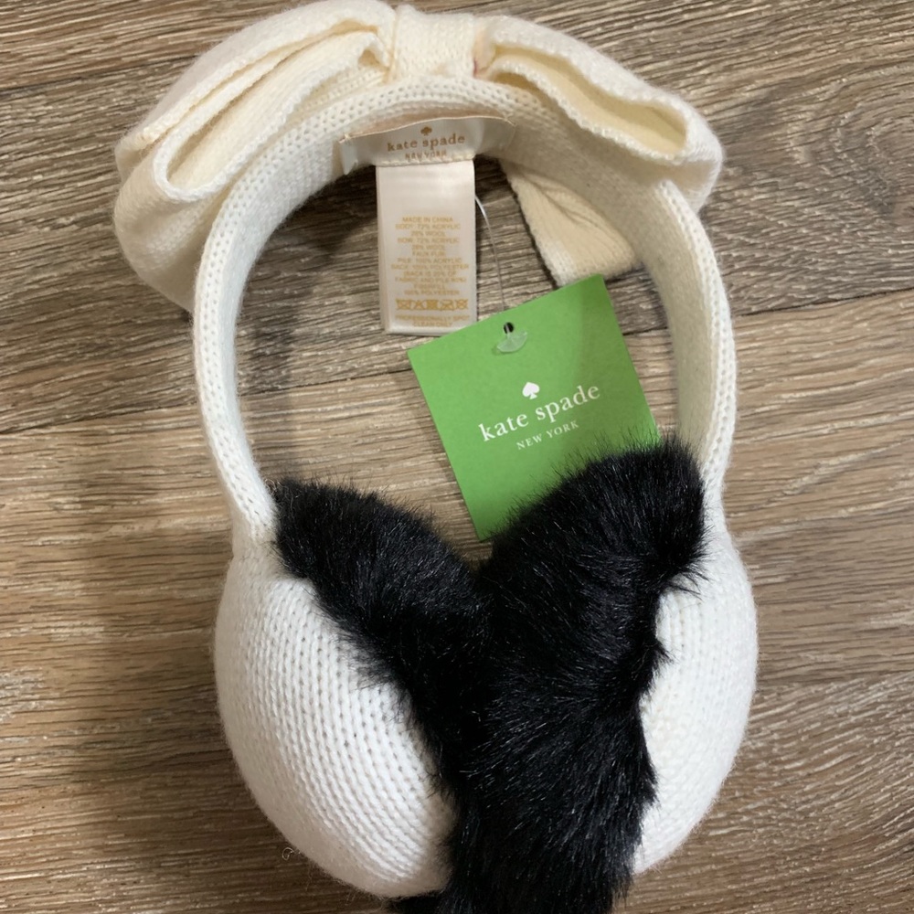 *NWT* Kate Spade Bow Earmuff with Faux Fur